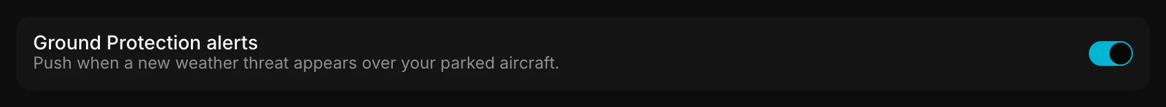 Ground Protection alert toggle in notification settings