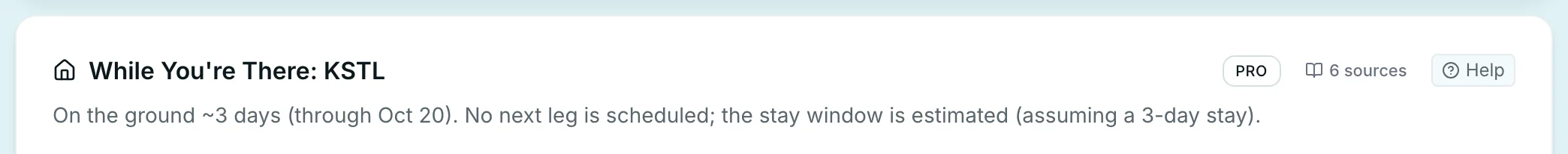 While You're There header showing an estimated stay of about 3 days